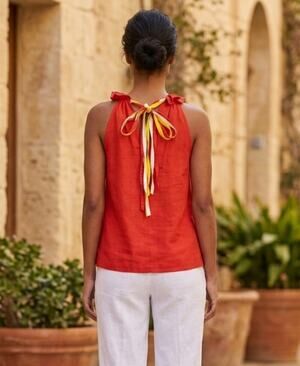 Trina Turk Silk & Cotton Moonbow Top. Size L. Retails $158
